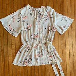 Sienna Sky Floral Cinch Waist Blouse